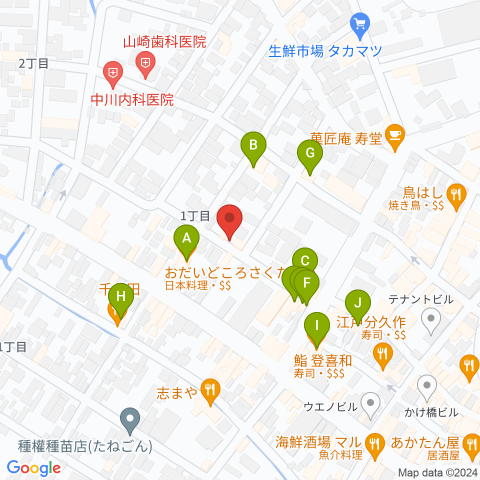 新発田ジャズ喫茶BIRD周辺のファミレス・ファーストフード一覧地図