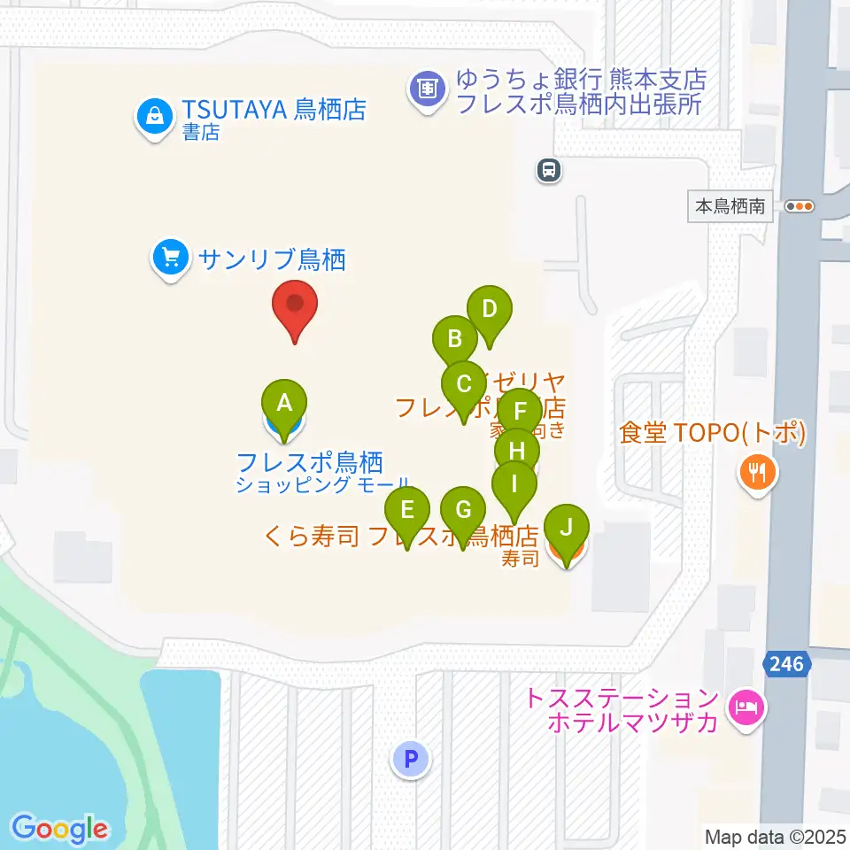 小川楽器 鳥栖店周辺のファミレス・ファーストフード一覧地図