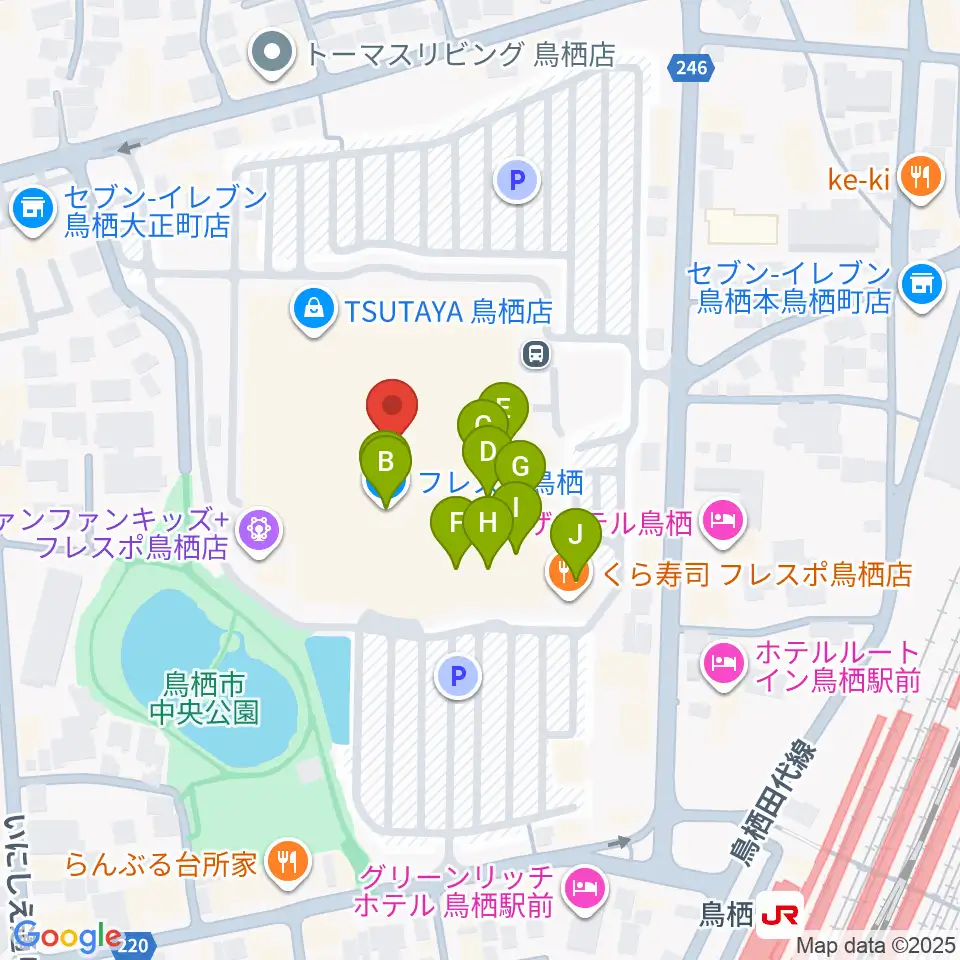 小川楽器 鳥栖店周辺のファミレス・ファーストフード一覧地図