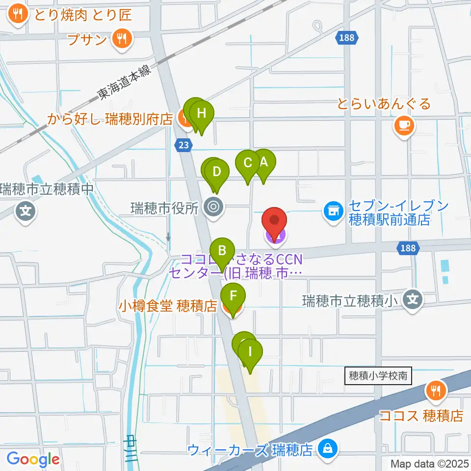 ココロかさなるCNNセンター周辺のファミレス・ファーストフード一覧地図