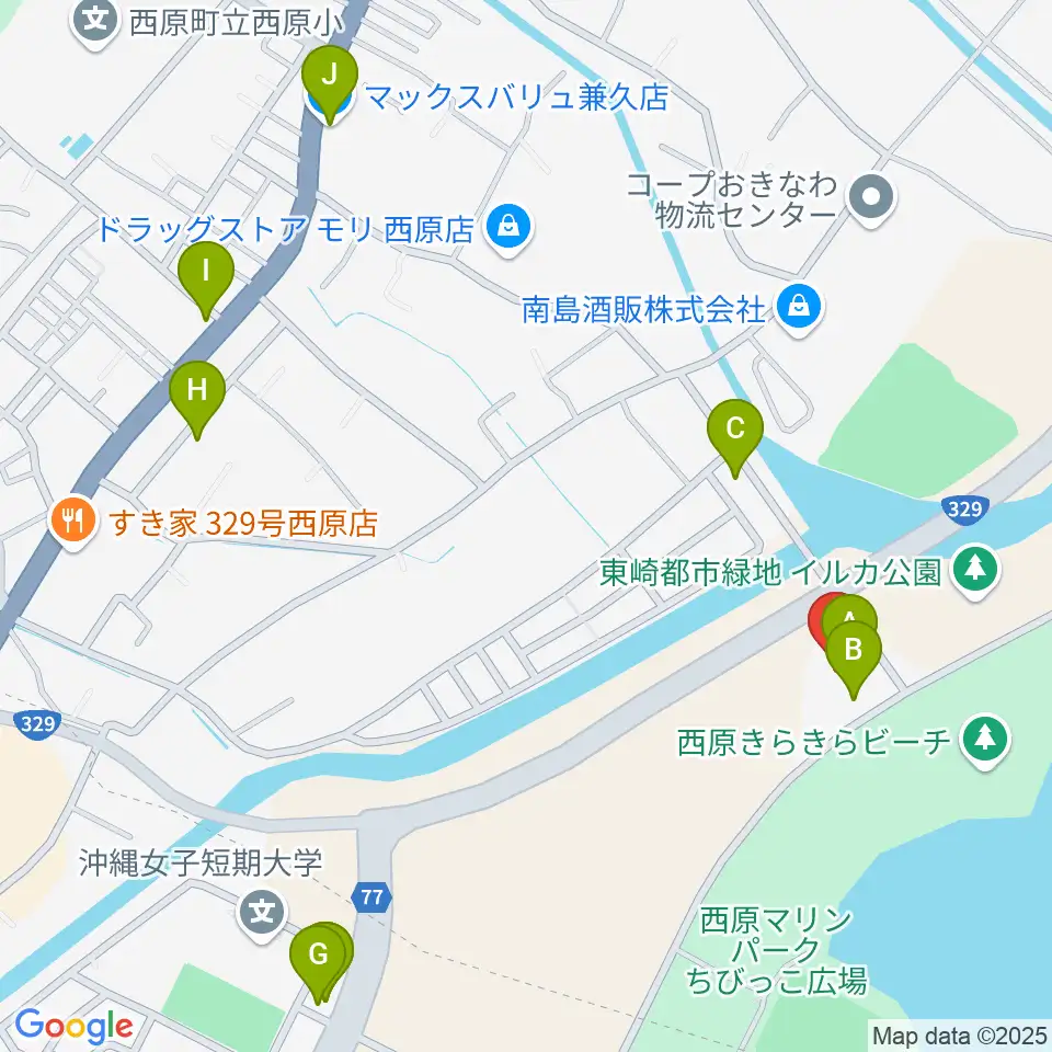 ムーンテラス東崎 Sairaiin音楽堂周辺のファミレス・ファーストフード一覧地図