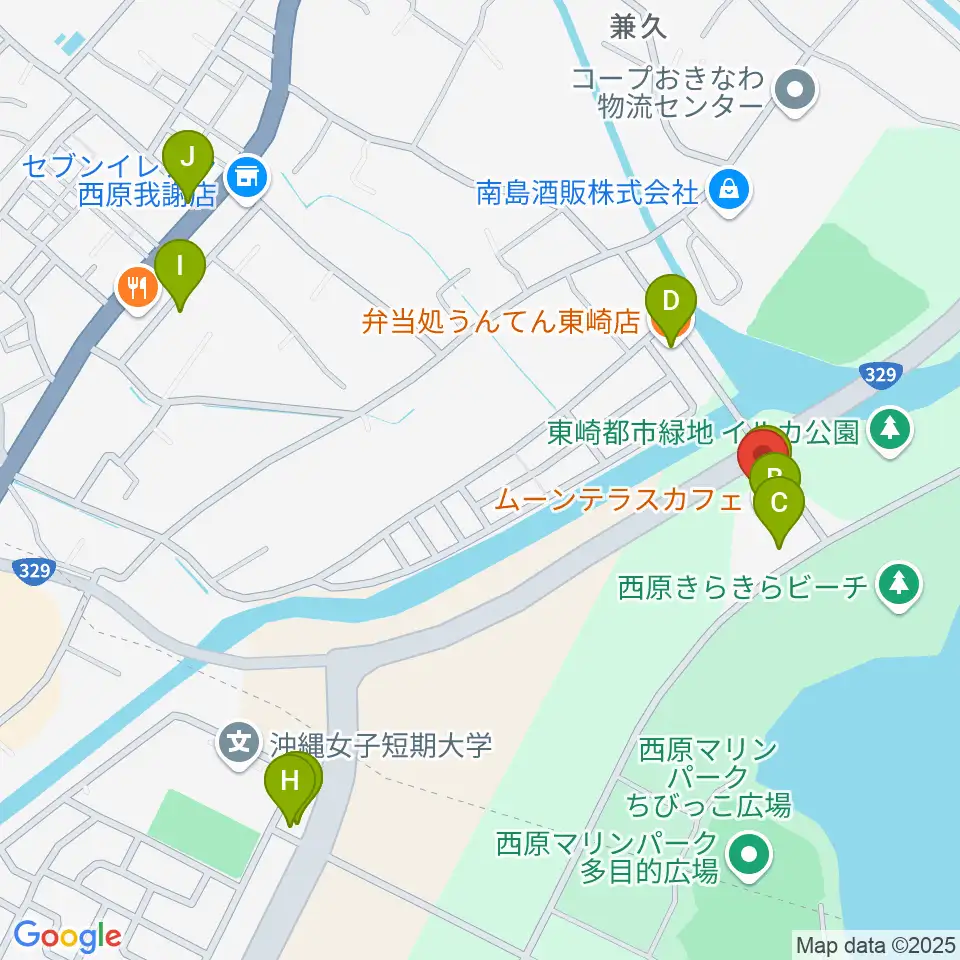 ムーンテラス東崎 Sairaiin音楽堂周辺のファミレス・ファーストフード一覧地図