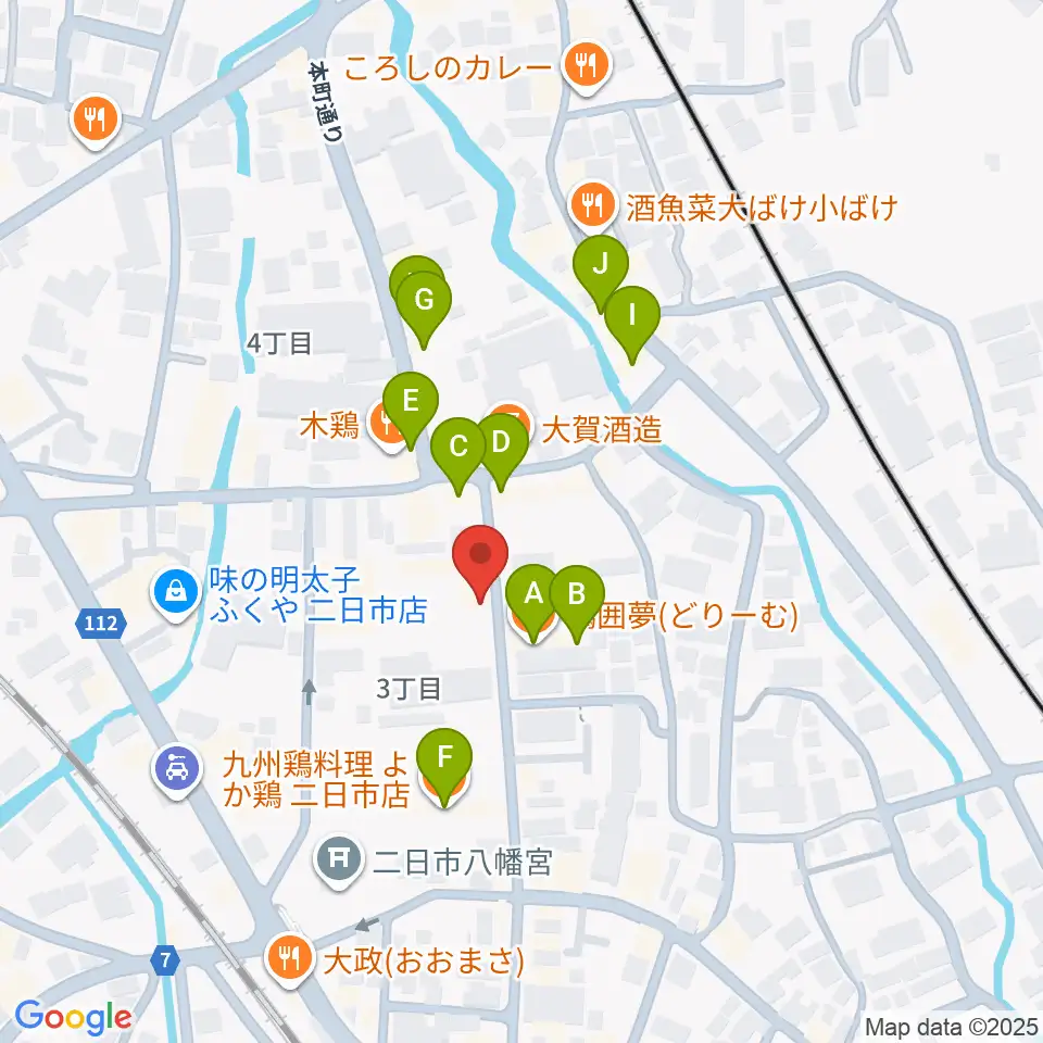 二日市ムーヴメント周辺のファミレス・ファーストフード一覧地図