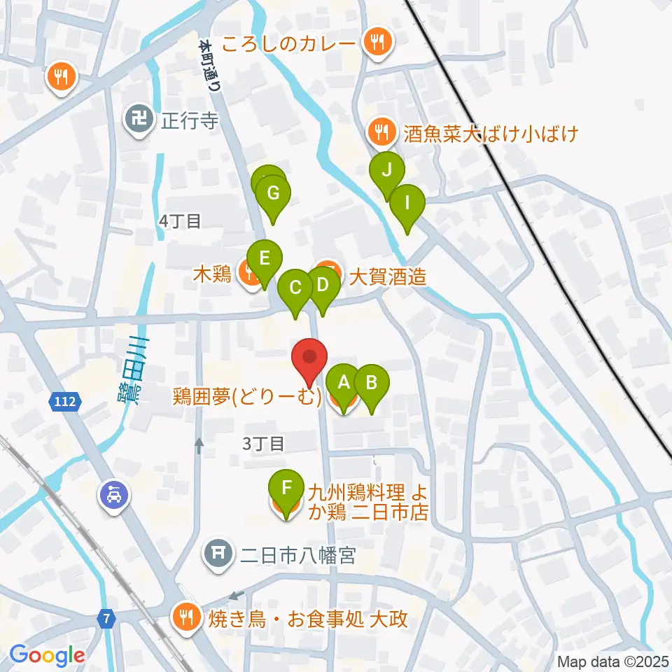二日市ムーヴメント周辺のファミレス・ファーストフード一覧地図