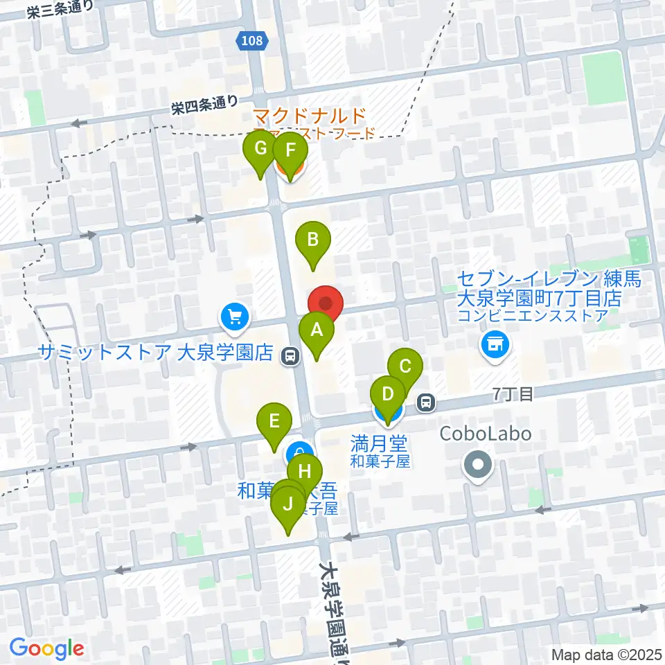 スタジオ ルミエール周辺のファミレス・ファーストフード一覧地図