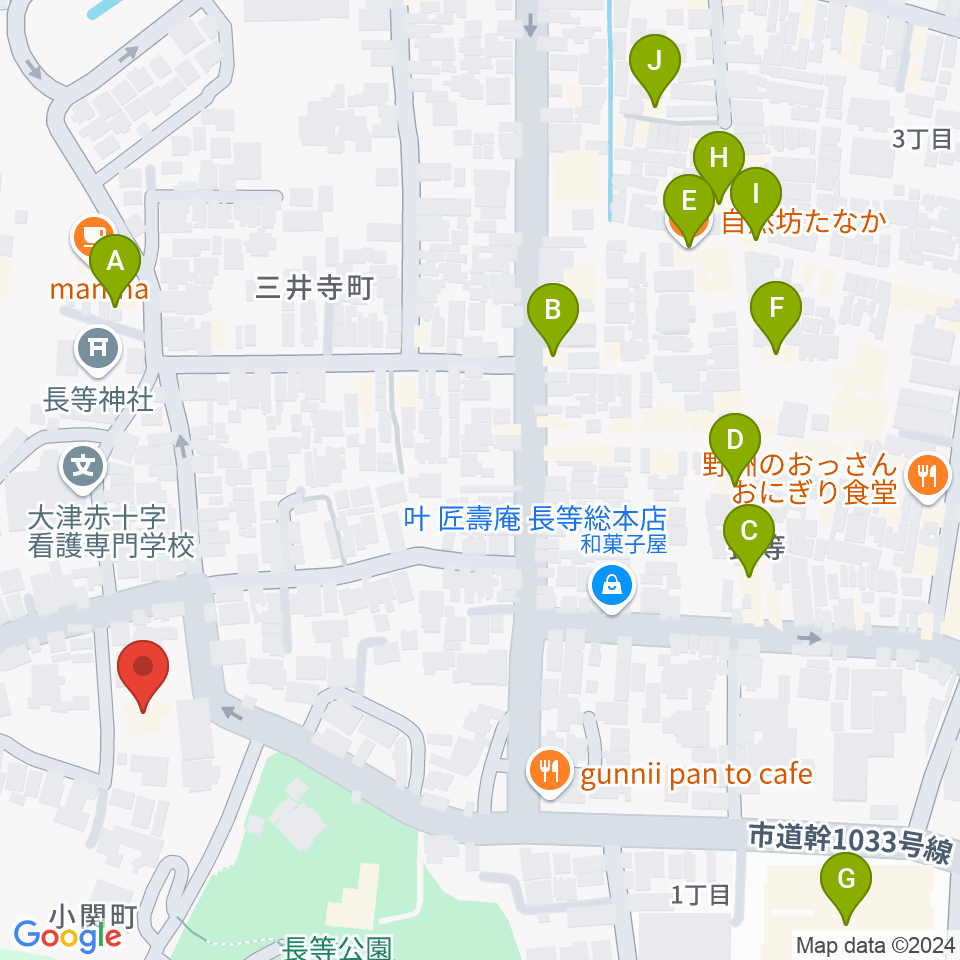 ながらの座・座周辺のファミレス・ファーストフード一覧地図