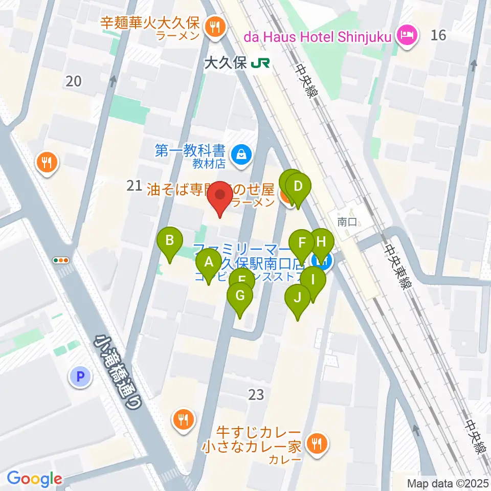 ジェットワン周辺のファミレス・ファーストフード一覧地図