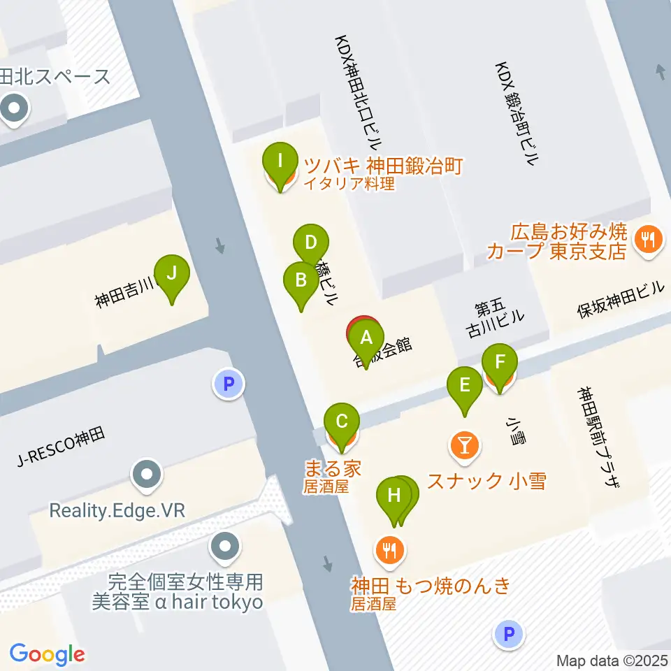 神田Jazz spot Step!周辺のファミレス・ファーストフード一覧地図