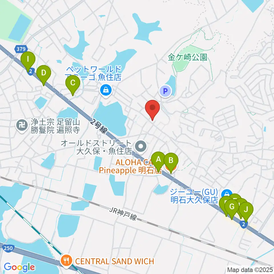 金ヶ崎文化教室周辺のファミレス・ファーストフード一覧地図