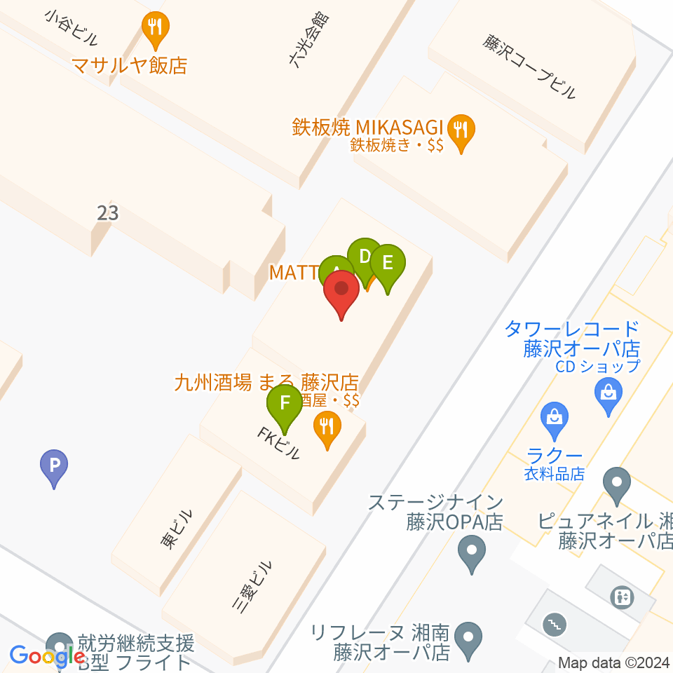Sound Cafe Bamboo周辺のファミレス・ファーストフード一覧地図
