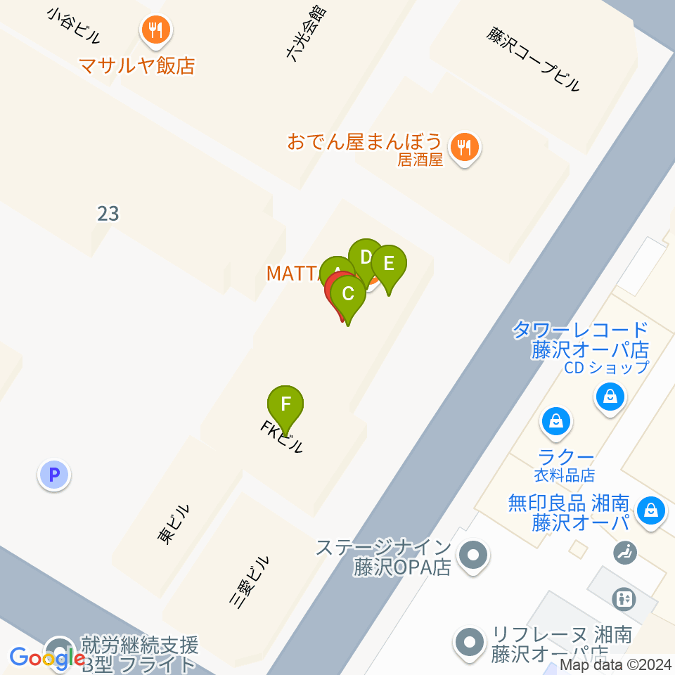 Sound Cafe Bamboo周辺のファミレス・ファーストフード一覧地図