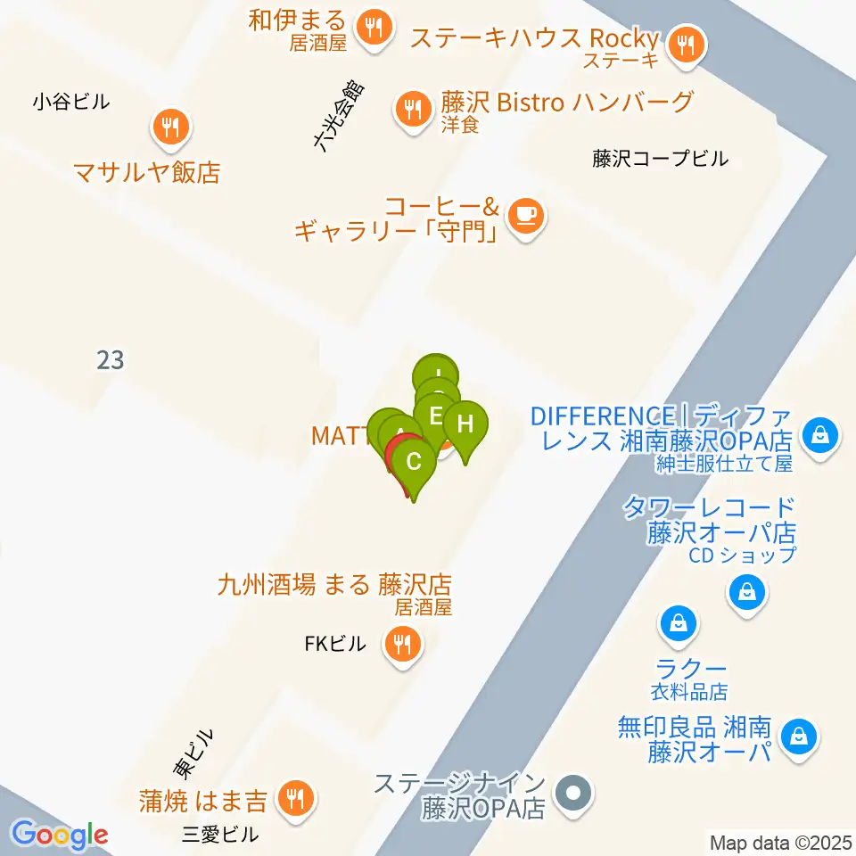 Sound Cafe Bamboo周辺のファミレス・ファーストフード一覧地図