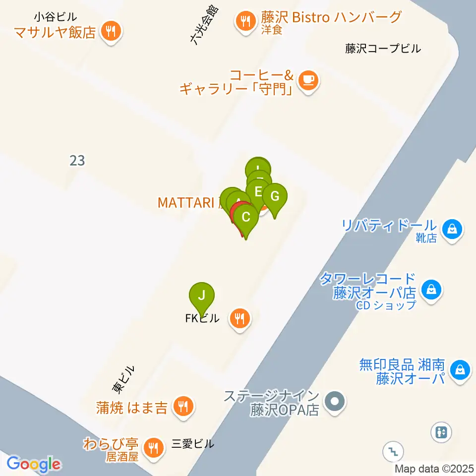 Sound Cafe Bamboo周辺のファミレス・ファーストフード一覧地図