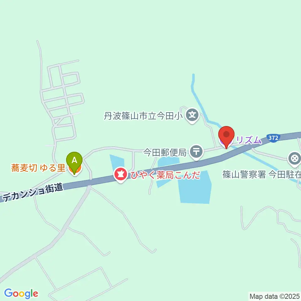 篠山rizm周辺のファミレス・ファーストフード一覧地図