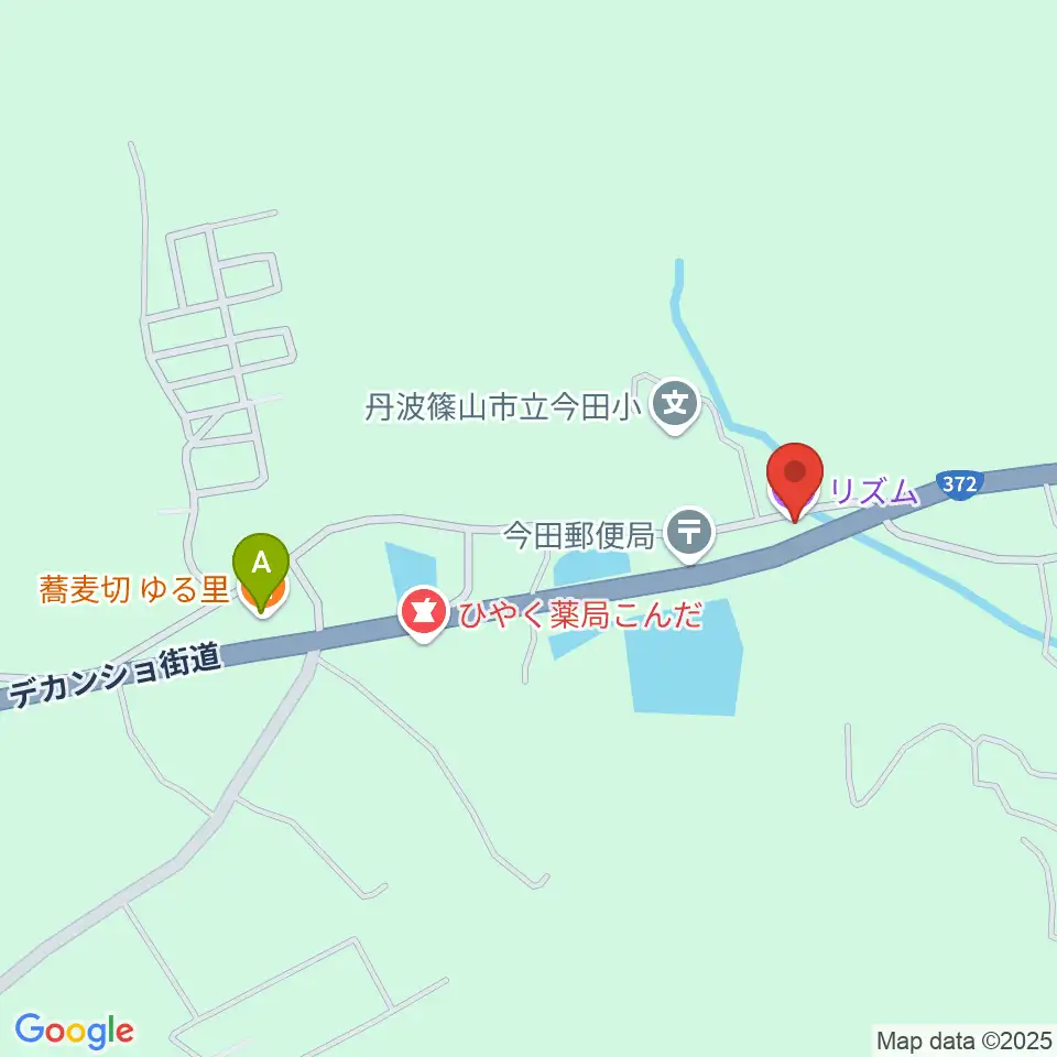 篠山rizm周辺のファミレス・ファーストフード一覧地図