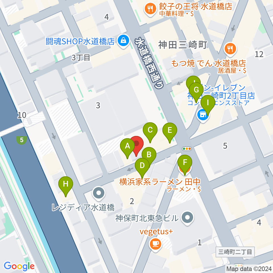 サンセットスタジオ周辺のファミレス・ファーストフード一覧地図