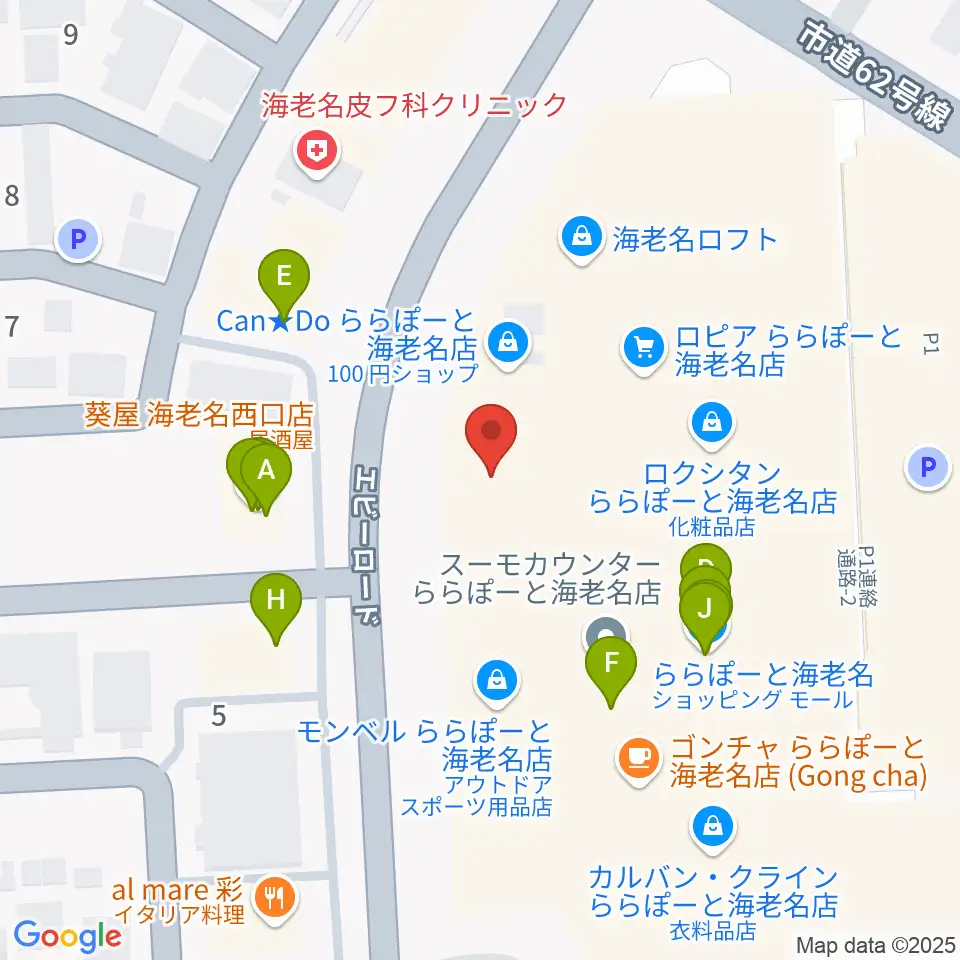 島村楽器ららぽーと海老名店周辺のファミレス・ファーストフード一覧地図