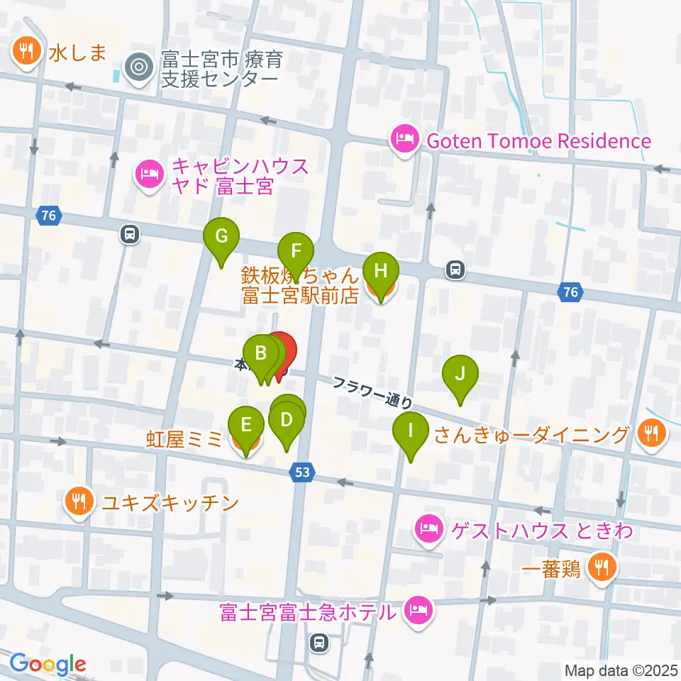 ロックハウスポパイ周辺のファミレス・ファーストフード一覧地図