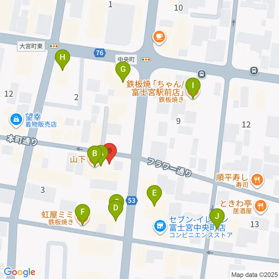 ロックハウスポパイ周辺のファミレス・ファーストフード一覧地図