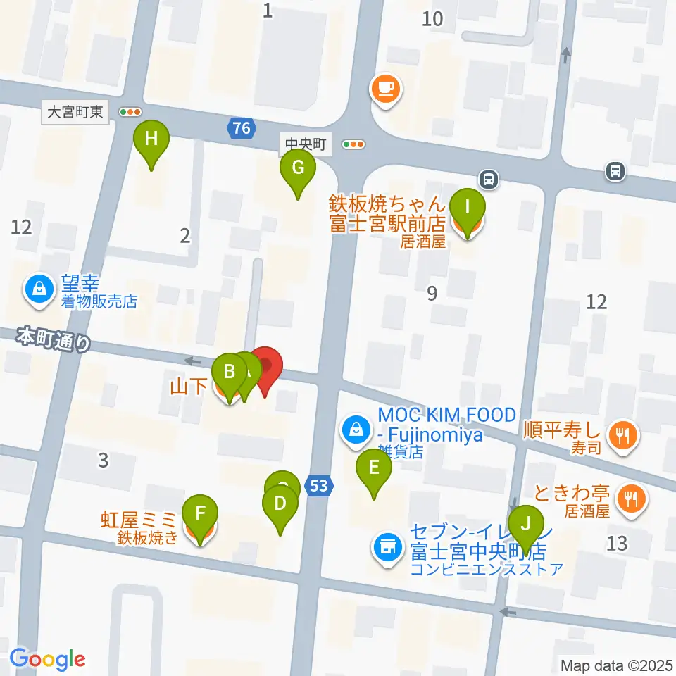 ロックハウスポパイ周辺のファミレス・ファーストフード一覧地図