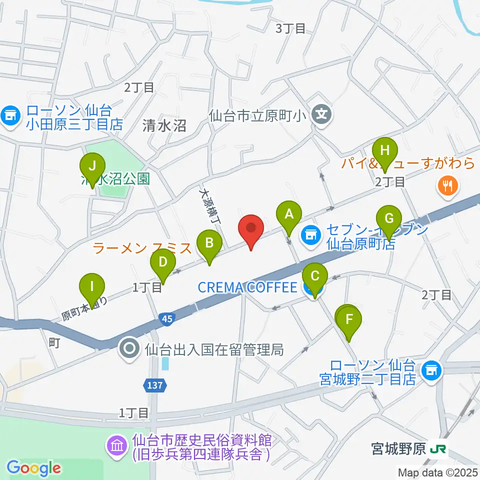 UNION / FUNNEL周辺のファミレス・ファーストフード一覧地図