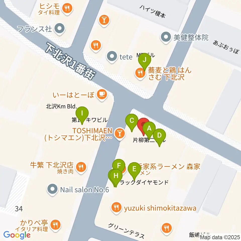 下北沢ムムリック・マーフィー周辺のファミレス・ファーストフード一覧地図