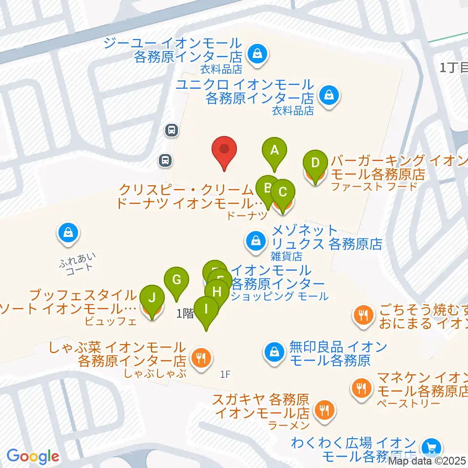 ロッキン岐阜店周辺のファミレス・ファーストフード一覧地図