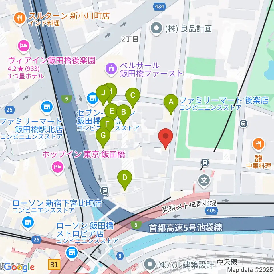 松尾弦楽器 東京店周辺のファミレス・ファーストフード一覧地図