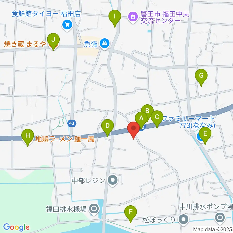 ドルチェ倉庫周辺のファミレス・ファーストフード一覧地図