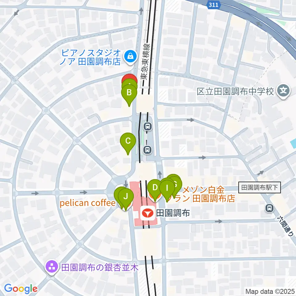 ピアノ調律センター サロン・ド・ウツノミヤ周辺のファミレス・ファーストフード一覧地図