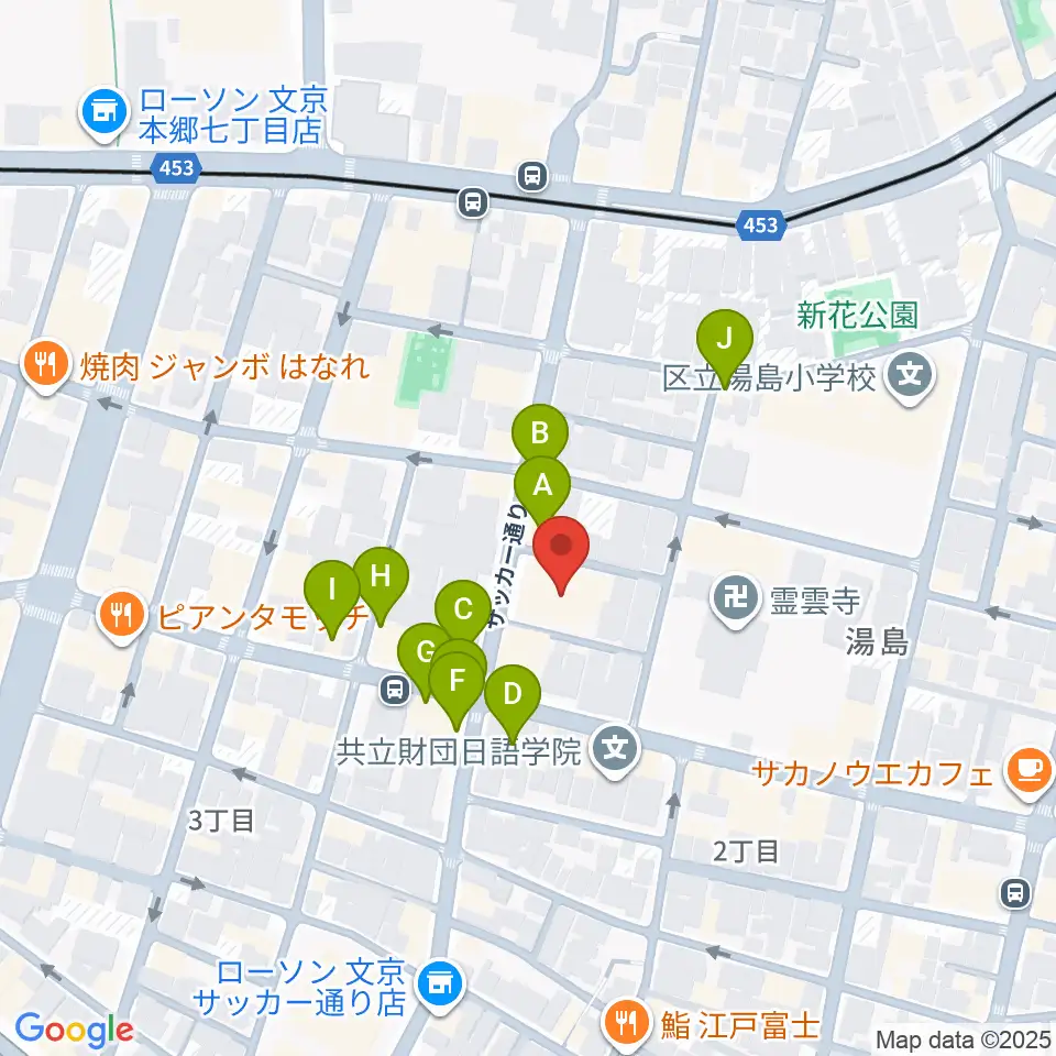 アムリタ・カスタム・ギターズ周辺のファミレス・ファーストフード一覧地図