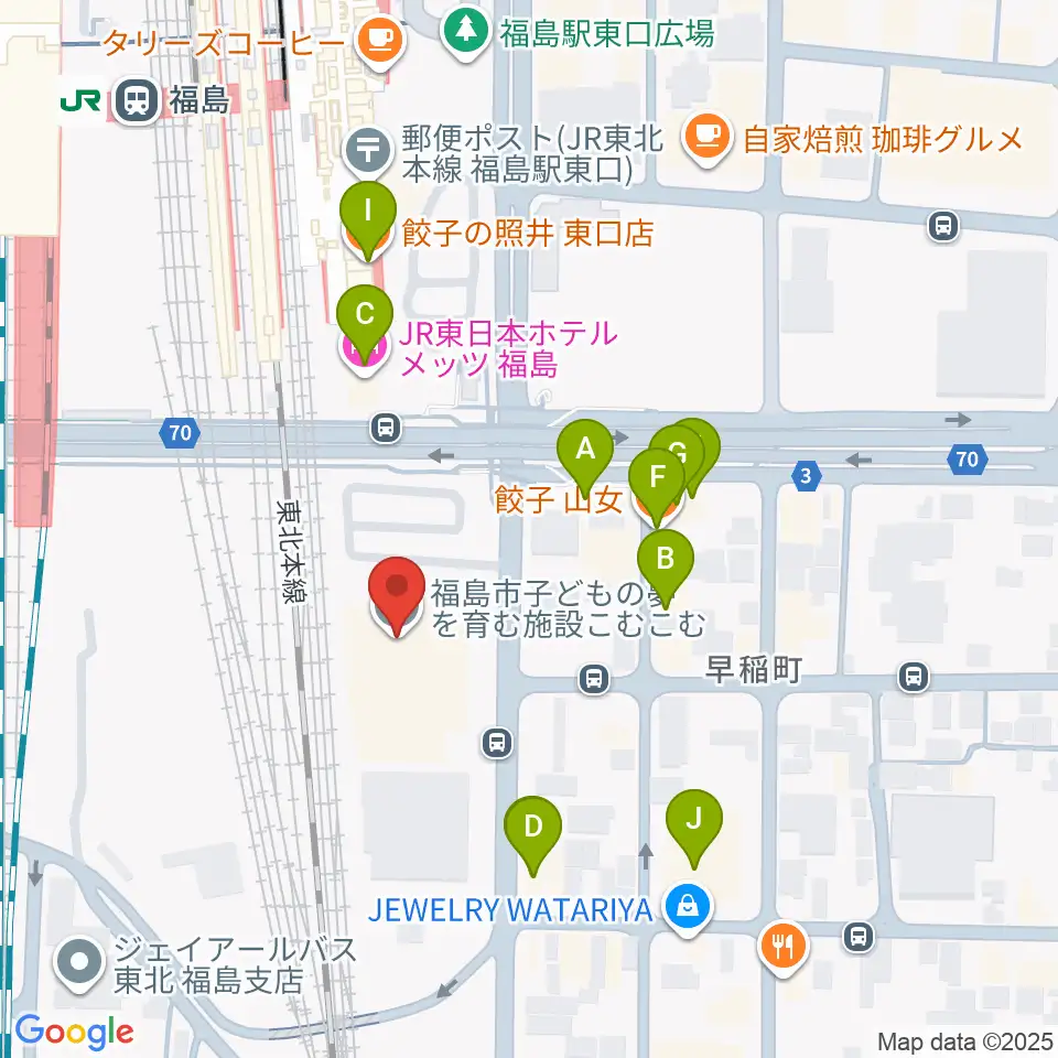 こむこむ館周辺のファミレス・ファーストフード一覧地図