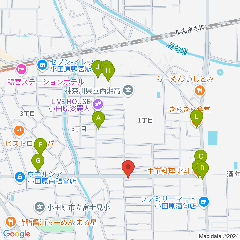 Kigoshi Custom Guitars周辺のファミレス・ファーストフード一覧地図