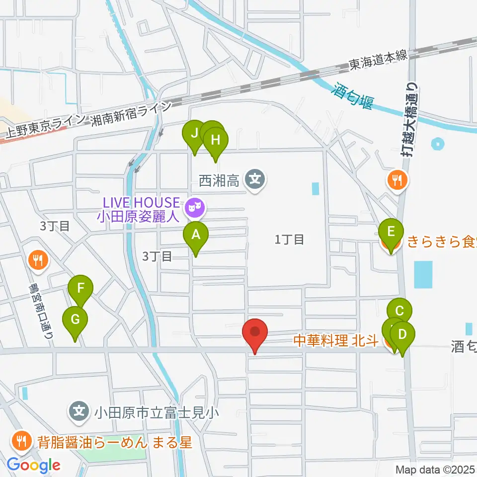 Kigoshi Custom Guitars周辺のファミレス・ファーストフード一覧地図