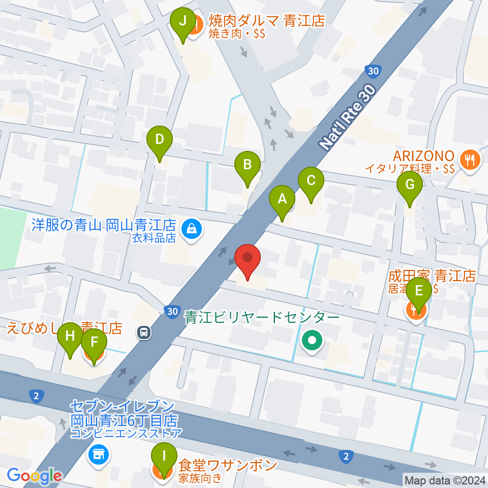 スタジオクレセント周辺のファミレス・ファーストフード一覧地図