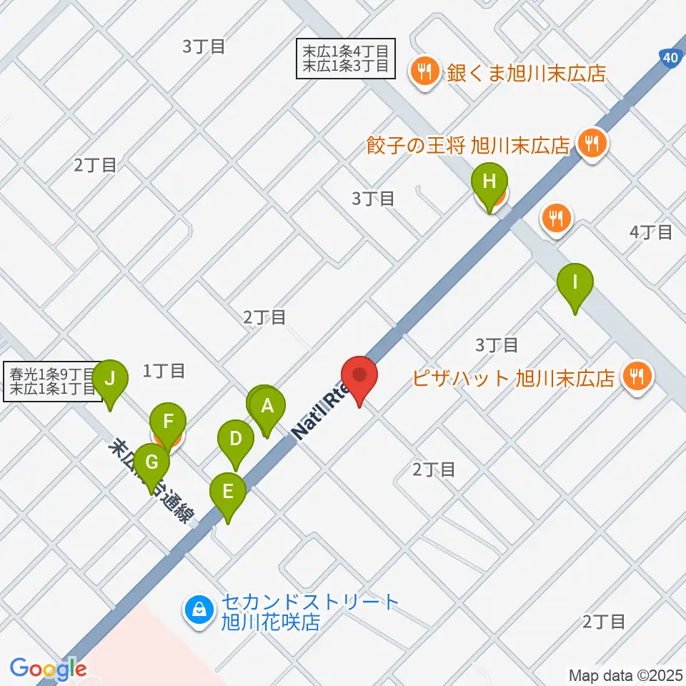スタジオホッパー周辺のファミレス・ファーストフード一覧地図