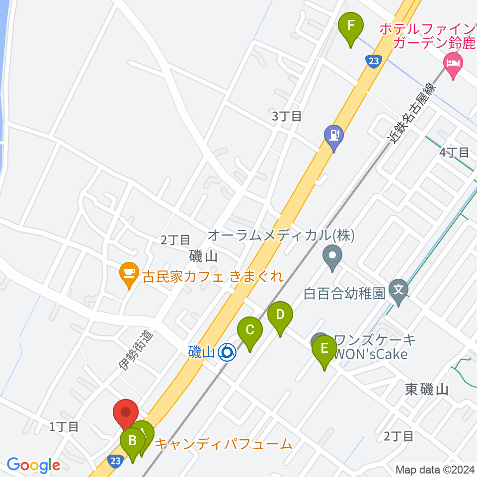 鈴鹿SOUNDSTAGE周辺のファミレス・ファーストフード一覧地図