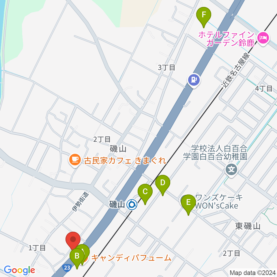 鈴鹿SOUNDSTAGE周辺のファミレス・ファーストフード一覧地図