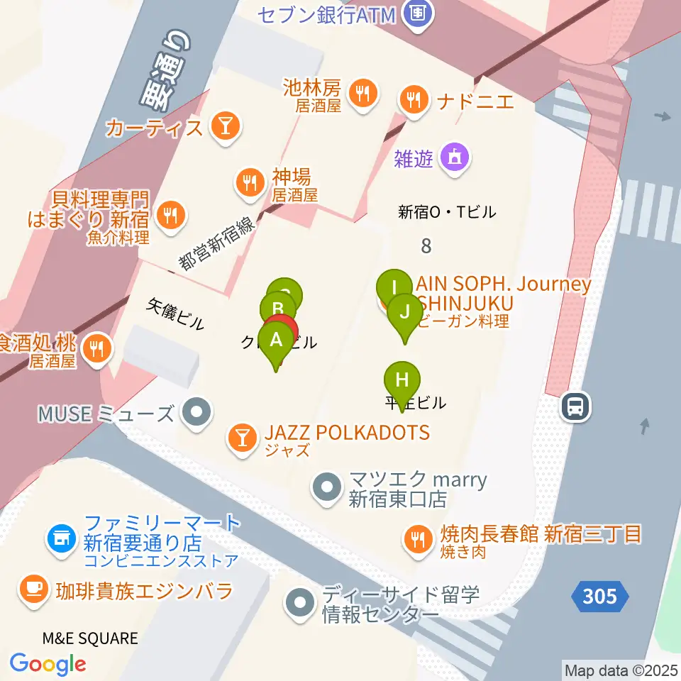 Jazz PolkaDots周辺のファミレス・ファーストフード一覧地図