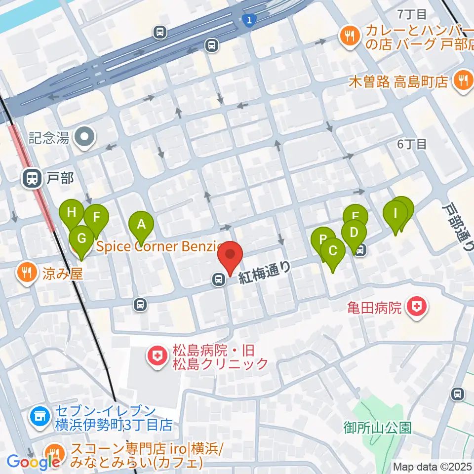 ボヌールサロン周辺のファミレス・ファーストフード一覧地図
