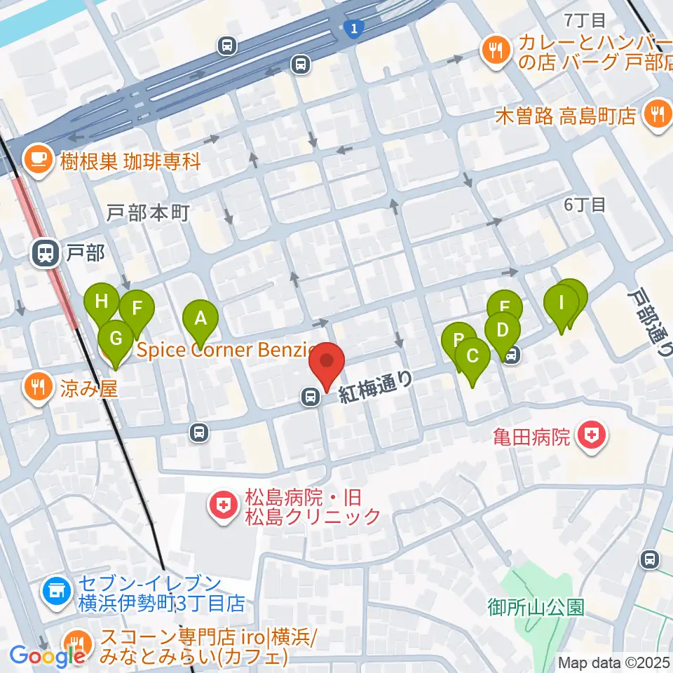 ボヌールサロン周辺のファミレス・ファーストフード一覧地図