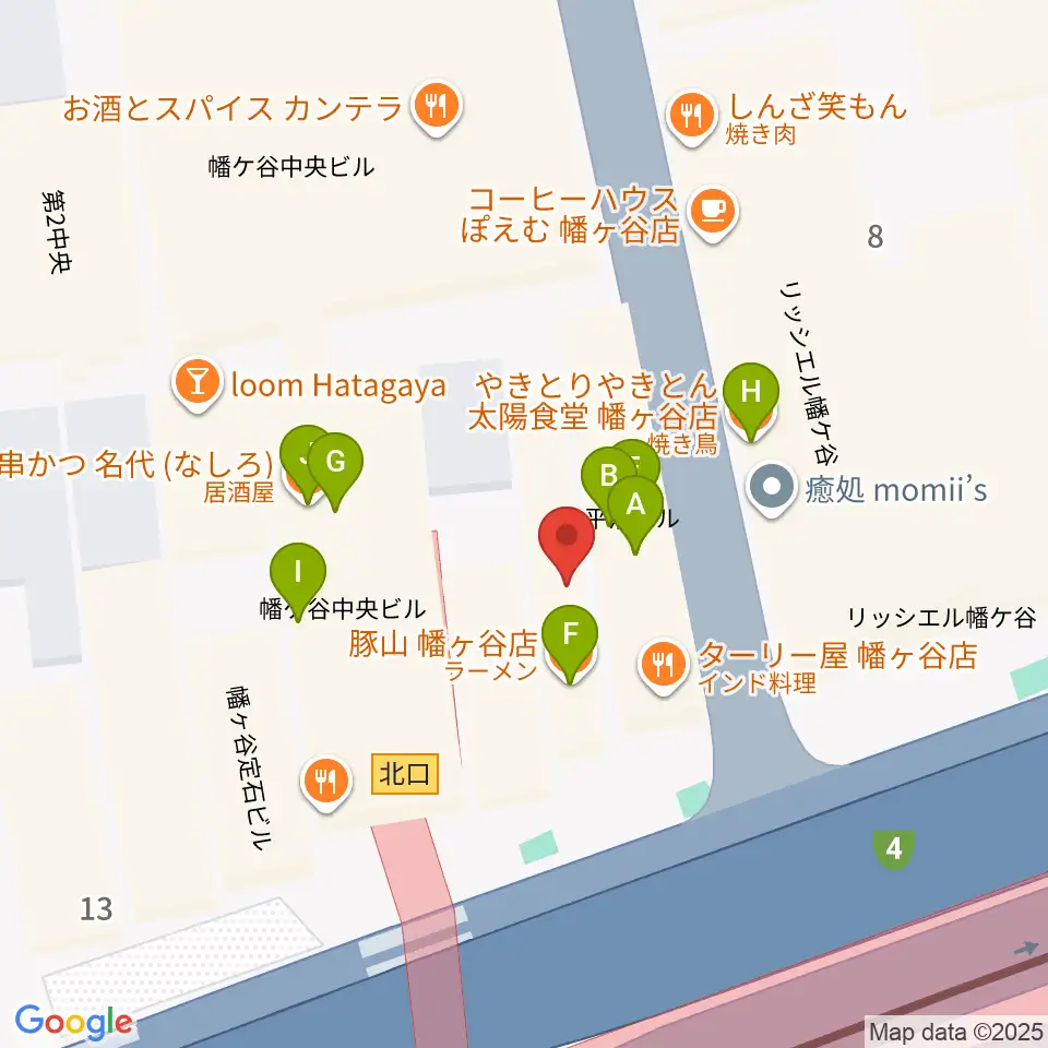 幡ヶ谷36°5周辺のファミレス・ファーストフード一覧地図