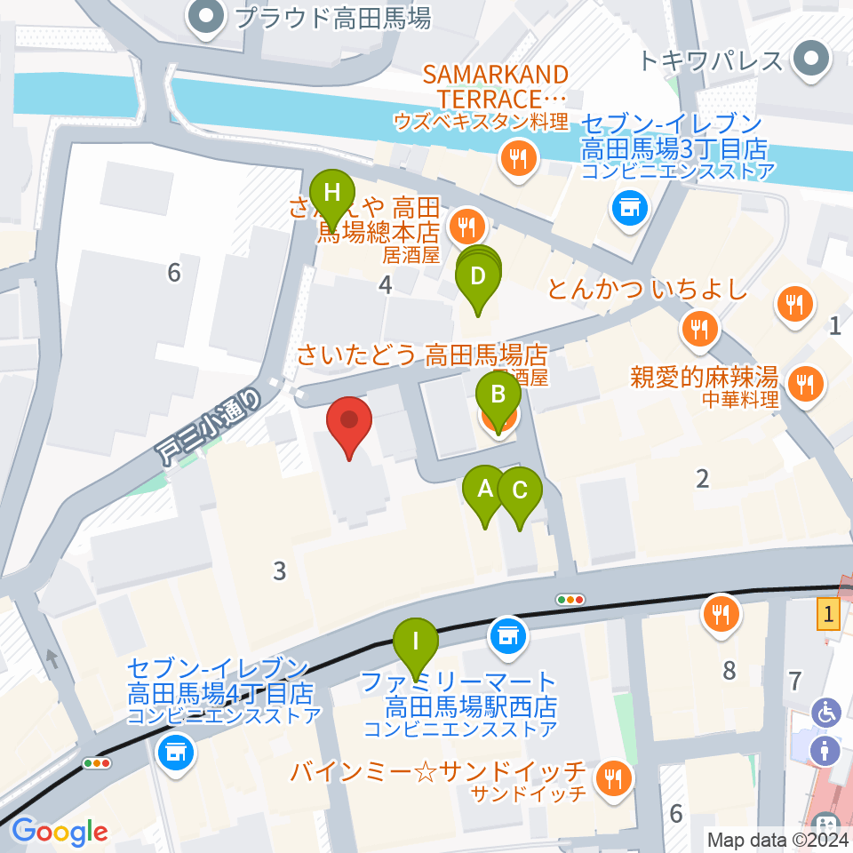 専門学校ESPエンタテインメント東京周辺のファミレス・ファーストフード一覧地図