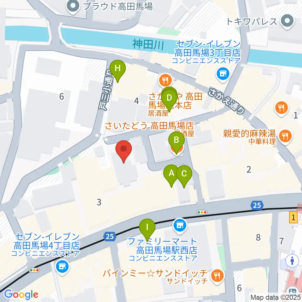 専門学校ESPエンタテインメント東京周辺のファミレス・ファーストフード一覧地図