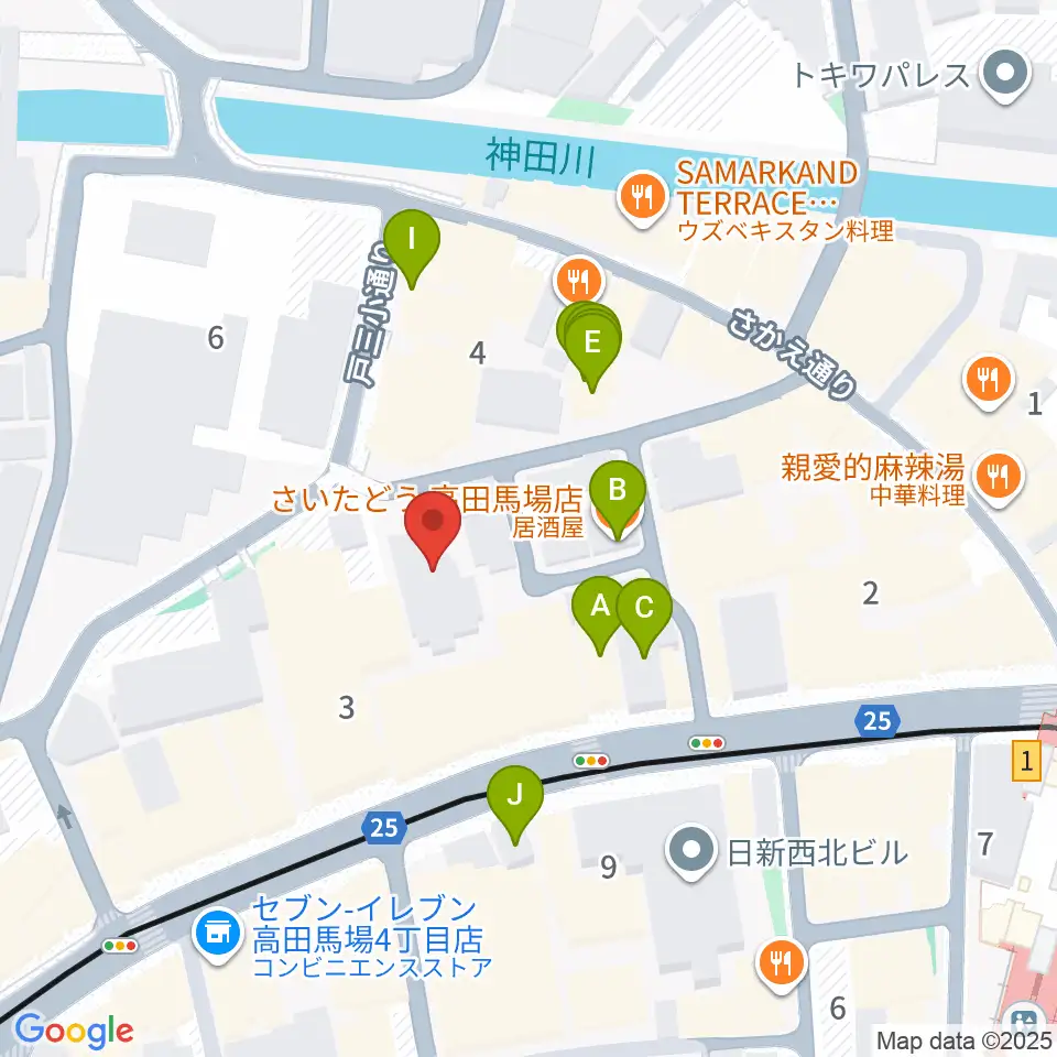専門学校ESPエンタテインメント東京周辺のファミレス・ファーストフード一覧地図
