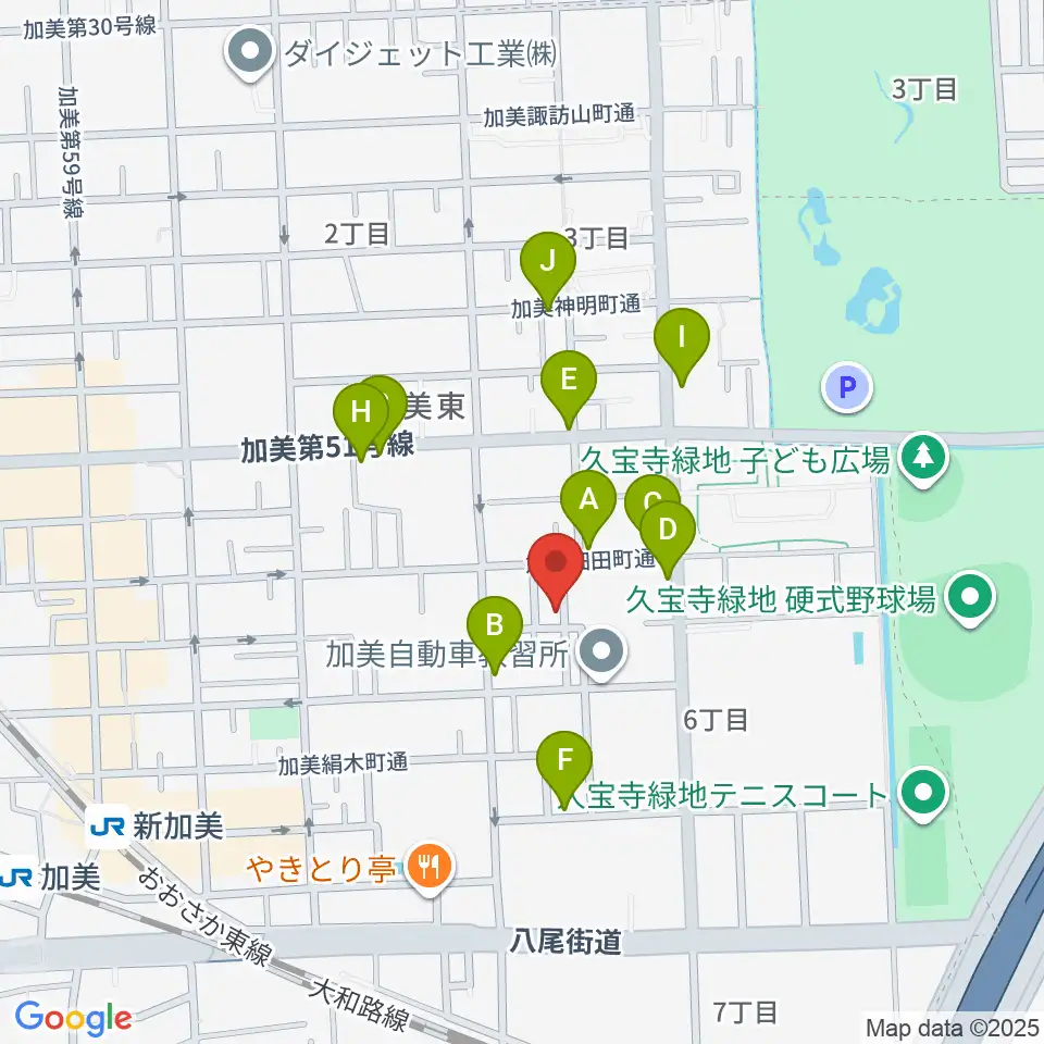 Gombo Bass Guitars周辺のファミレス・ファーストフード一覧地図