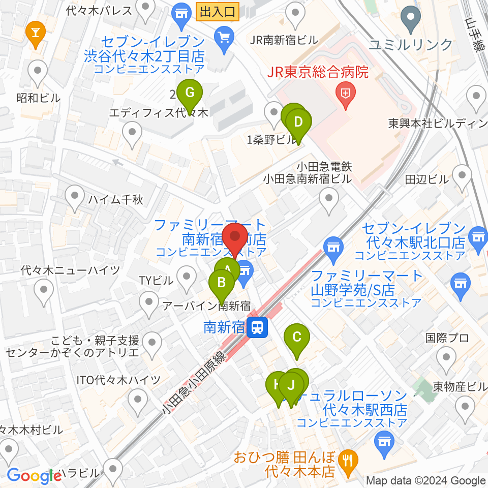 BC WORLDスタジオ周辺のファミレス・ファーストフード一覧地図