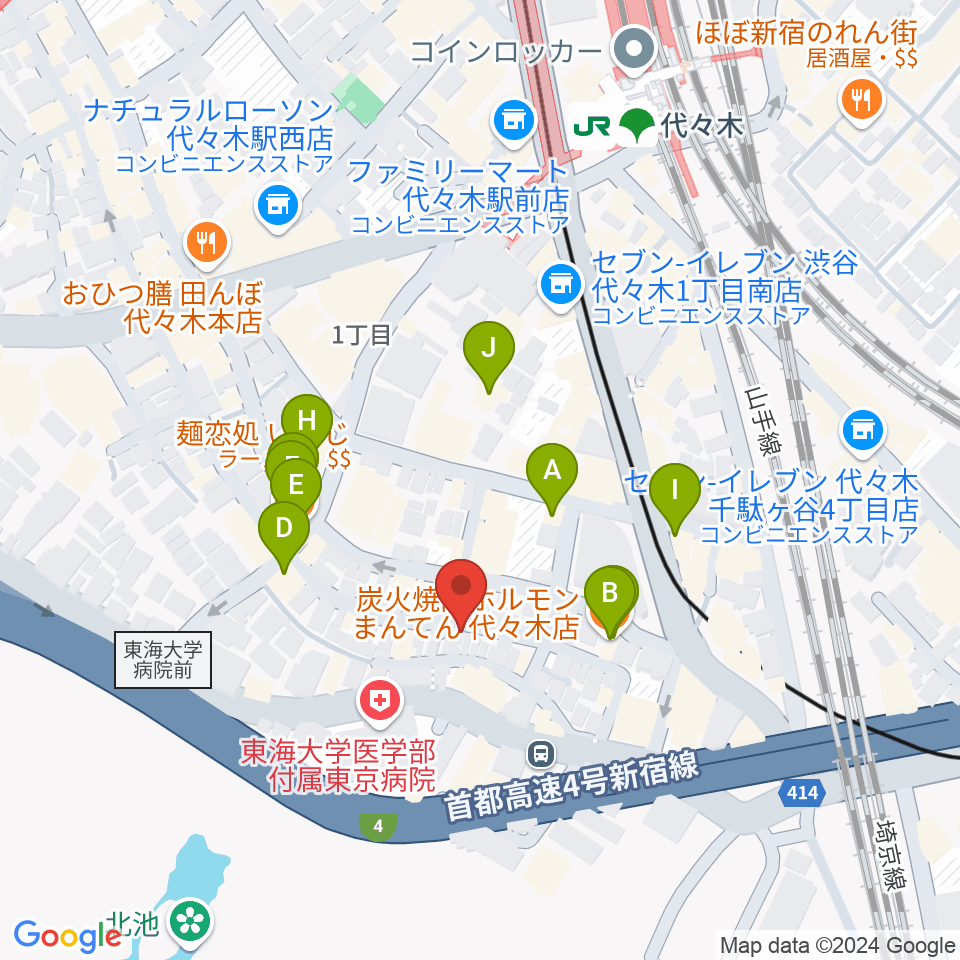 楽弓製作工房 アトリエ ハーモニー周辺のファミレス・ファーストフード一覧地図