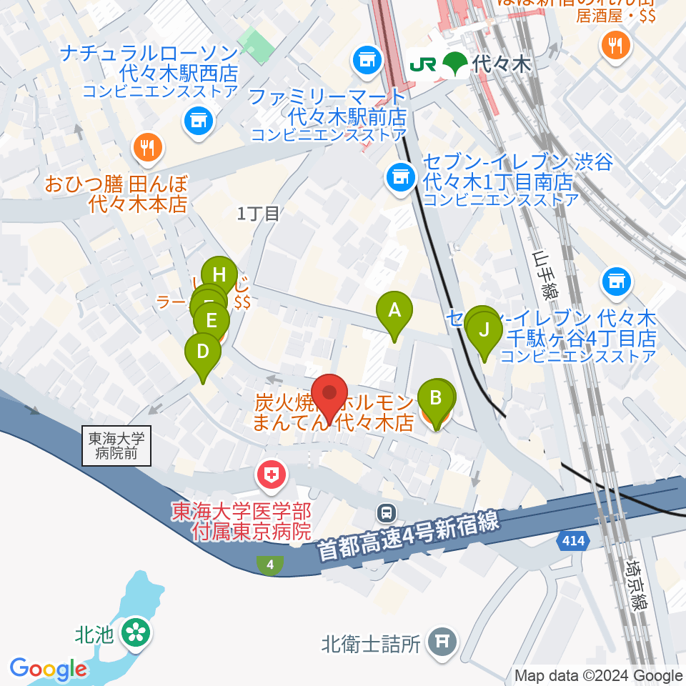 楽弓製作工房 アトリエ ハーモニー周辺のファミレス・ファーストフード一覧地図