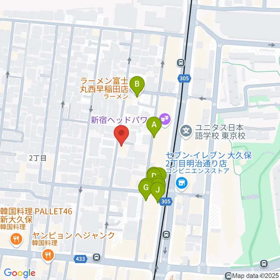 プリメラギター社周辺のファミレス・ファーストフード一覧地図